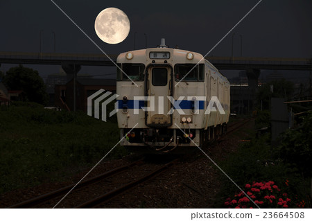 Moon and train Moon and train 23664508