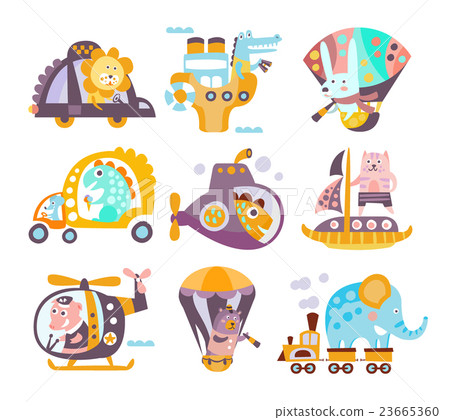 Animals And Transportation Fantasy Illustration 23665360
