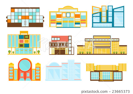 Shopping Mall Buildings Exterior Design Set Shopping Mall Buildings Exterior Design Set 23665373