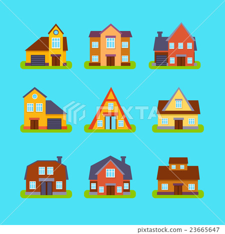 Suburban Real Estate Houses Collection Suburban Real Estate Houses Collection 23665647