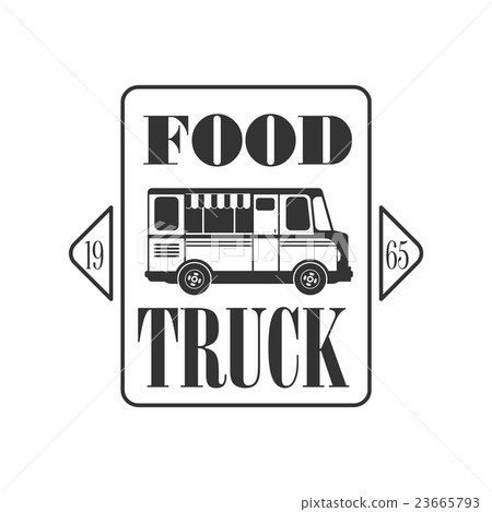 Food Truck Square Label Design Food Truck Square Label Design 23665793