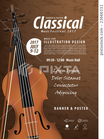 Violin, Musical instrument design A4 poster vector Violin, Musical instrument design A4 poster vector 23666331