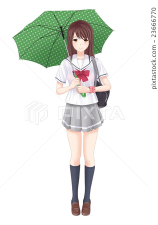 School girls with umbrella 23666770