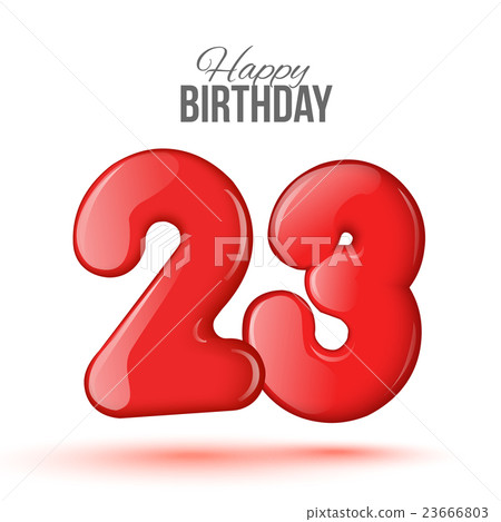 birthday. Greeting card with numbers. 23666803