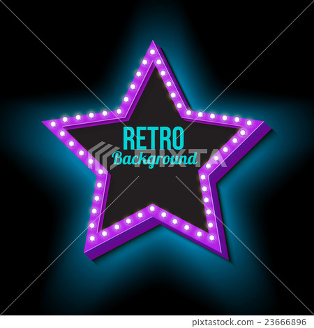 Vintage retro star with lights Vintage retro star with lights 23666896