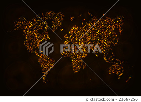 Map silhouette of lights on dark background 23667250