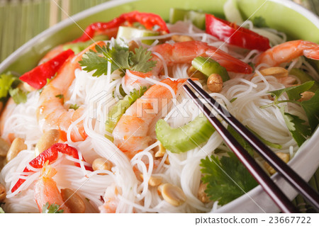 Thai salad with glass noodles, prawn and vegetable Thai salad with glass noodles, prawn and vegetable 23667722