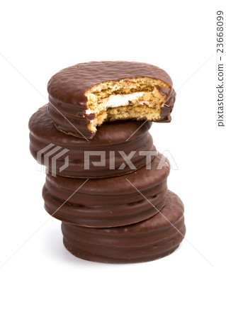 stack of chocolate cookies stack of chocolate cookies 23668099