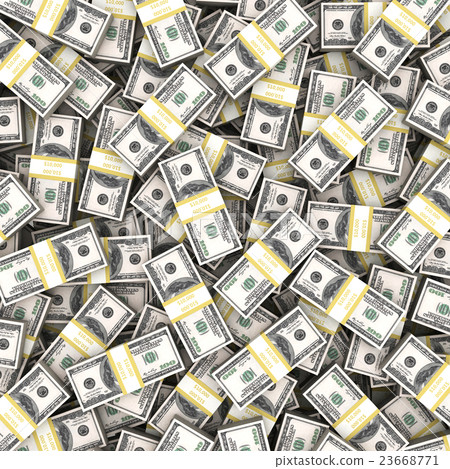 Stack of 100 dollars USA on white background. 23668771