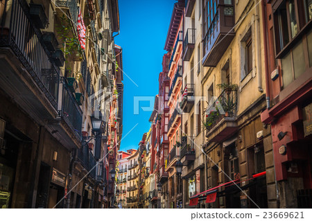 Old town streets of Bilbao in Spain 23669621
