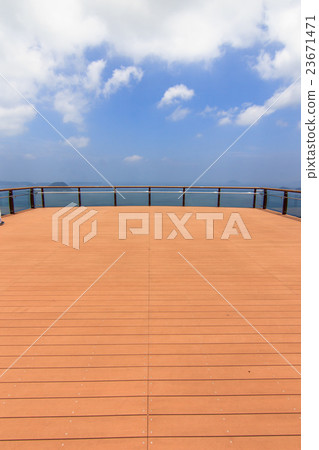 Blue sky and terrace Blue sky and terrace 23671471