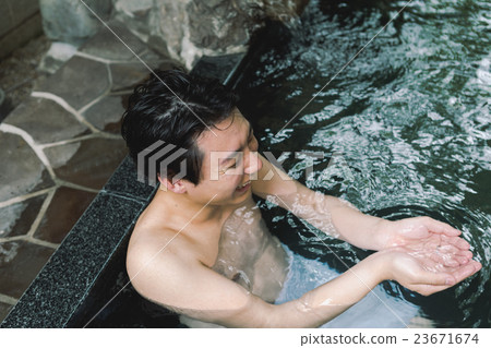 hot spring, spa, male 23671674