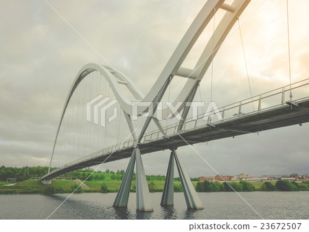Infinity Bridge on dark sky at Stockton-on-Tees Infinity Bridge on dark sky at Stockton-on-Tees 23672507