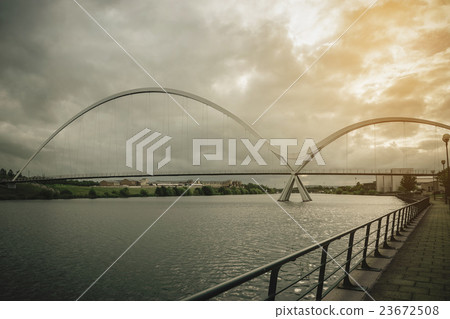 Infinity Bridge on dark sky at Stockton-on-Tees 23672508