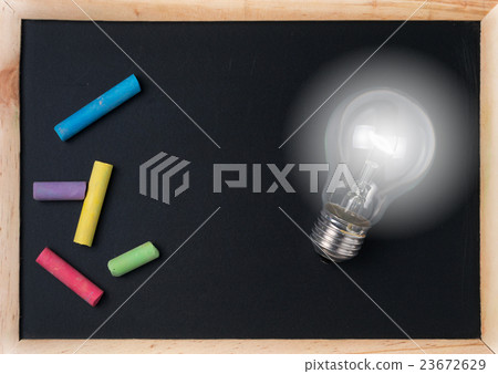 color chalk and lightbulb color chalk and lightbulb 23672629