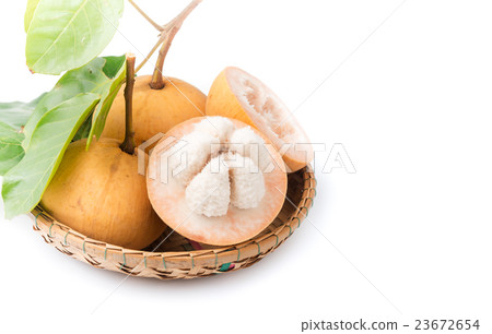 sliced santol fruit isolated 23672654