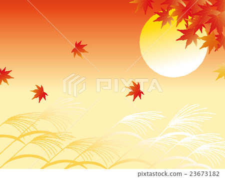 Susuki, moon and autumn leaves Susuki, moon and autumn leaves 23673182