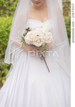 Bride holding a bouquet Bride holding a bouquet 23673557