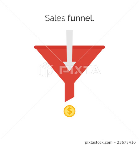 Sales lead funnel flat icon with arrows for Sales lead funnel flat icon with arrows for 23675410
