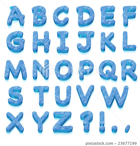 The ice alphabet on white 23677199