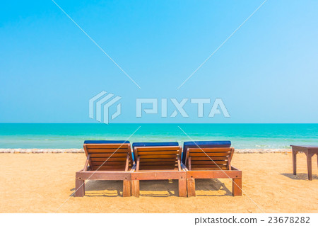 Empty beach chair Empty beach chair 23678282