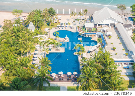 Top of view swimming pool 23678349