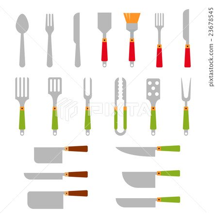 Stainless steel BBQ grill tools and cooking. 23678545