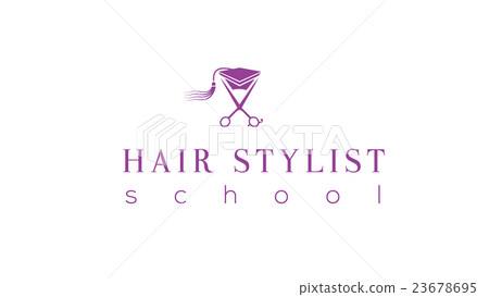 Hairdresser Vector Logo Hair Academy Brand Stock Illustration