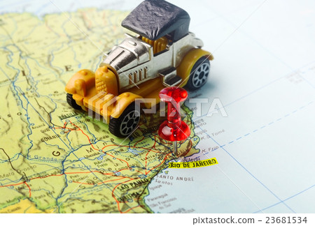 map pin  of  Rio de Janeiro retro car 23681534