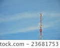 radio pole (telecommunication antenna) on blue sky 23681753
