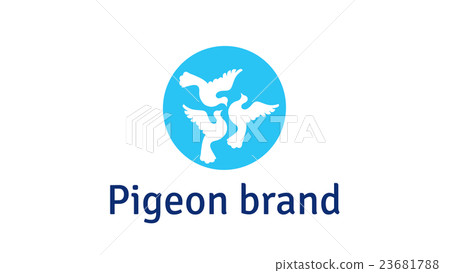 Pigeons vector logo template. Doves emblem 23681788