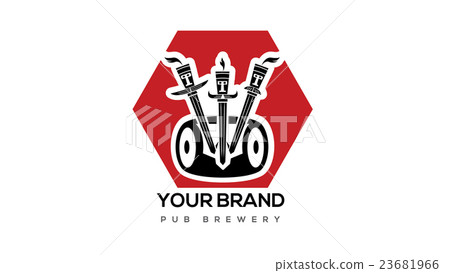 3 knights vector logo. Beer pub emblem 23681966