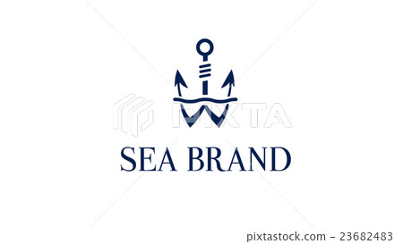 Anchor vector logo template. Marine brand 23682483