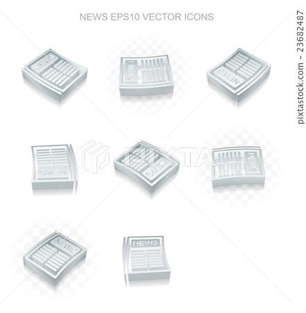 News icons set: different views of metallic News icons set: different views of metallic 23682487