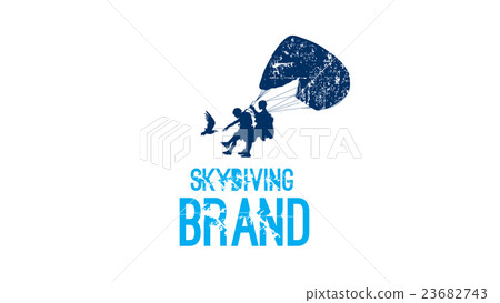 Sky diving vector logo template. Sky diving vector logo template. 23682743