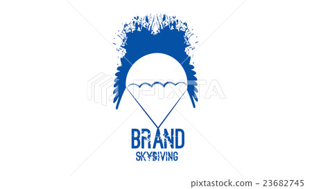 Sky diving vector logo template. 23682745