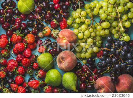 Healthy summer fruit variety. Black and green Healthy summer fruit variety. Black and green 23683045