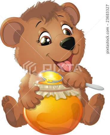 Cute Bear with Honey 23683327