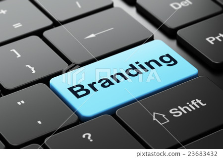Marketing concept: Branding on computer keyboard Marketing concept: Branding on computer keyboard 23683432
