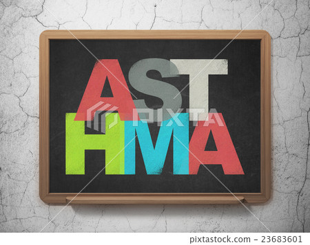 Medicine concept: Asthma on School board 23683601