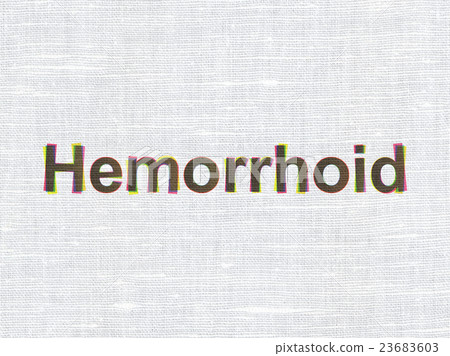 Health concept: Hemorrhoid on fabric texture Health concept: Hemorrhoid on fabric texture 23683603