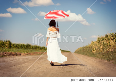 young woman with umbrella young woman with umbrella 23684555