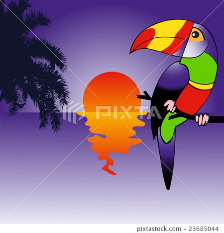 Background with brightly colored parrot 23685044