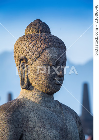 Stoned image of Buddha in Borobudur, Indonesia 23686046