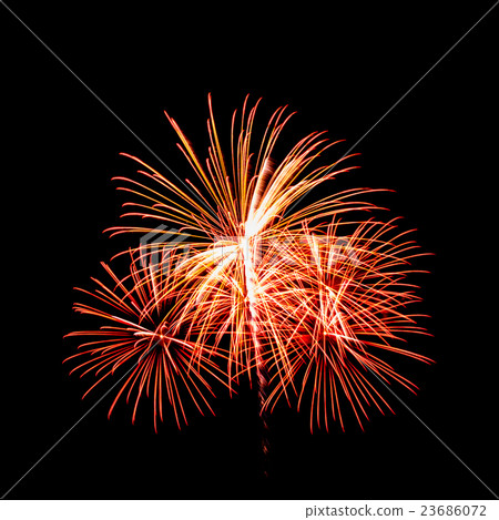 colorful fireworks over dark sky background 23686072