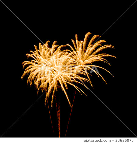 colorful fireworks over dark sky background 23686073