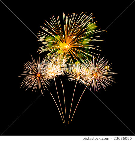colorful fireworks over dark sky background 23686090
