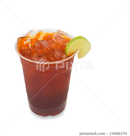 ice tea with lemon on white with clipping path ice tea with lemon on white with clipping path 23686274