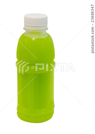 guava juice in plastic bottle on white 23686347