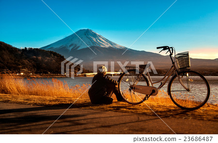 Mt.Fuji Sunset time. 23686487